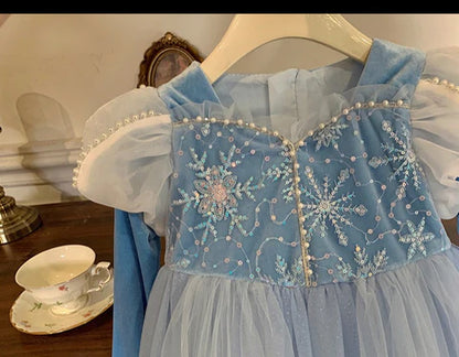 Blue Tulle Princess Children's Dress