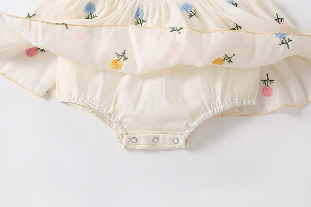 Women's Children's Bodysuit with Little Flowers + Sash