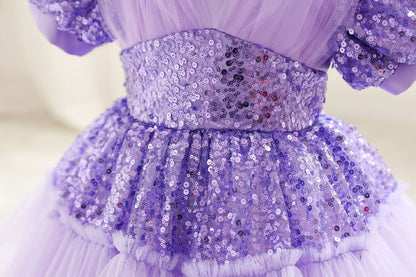 Children's party dress with shiny sequins