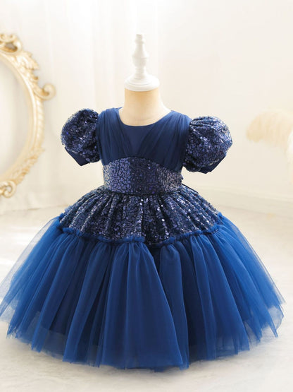 Children's party dress with shiny sequins