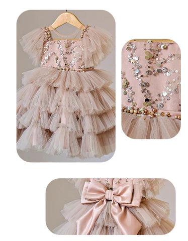 Children's Party Dress withe Rhinestones Tulle Puff