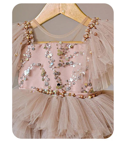 Children's Party Dress withe Rhinestones Tulle Puff