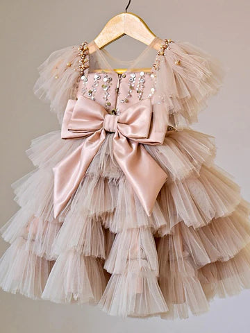 Children's Party Dress withe Rhinestones Tulle Puff