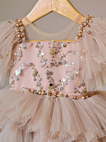 Children's Party Dress withe Rhinestones Tulle Puff