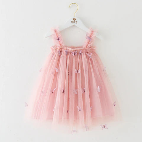 Children's Dress Tulle Flowers and Butterflies