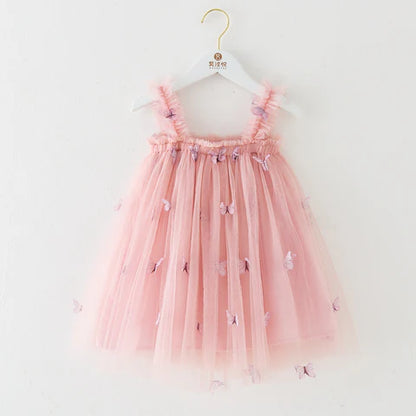 Children's Dress Tulle Flowers and Butterflies