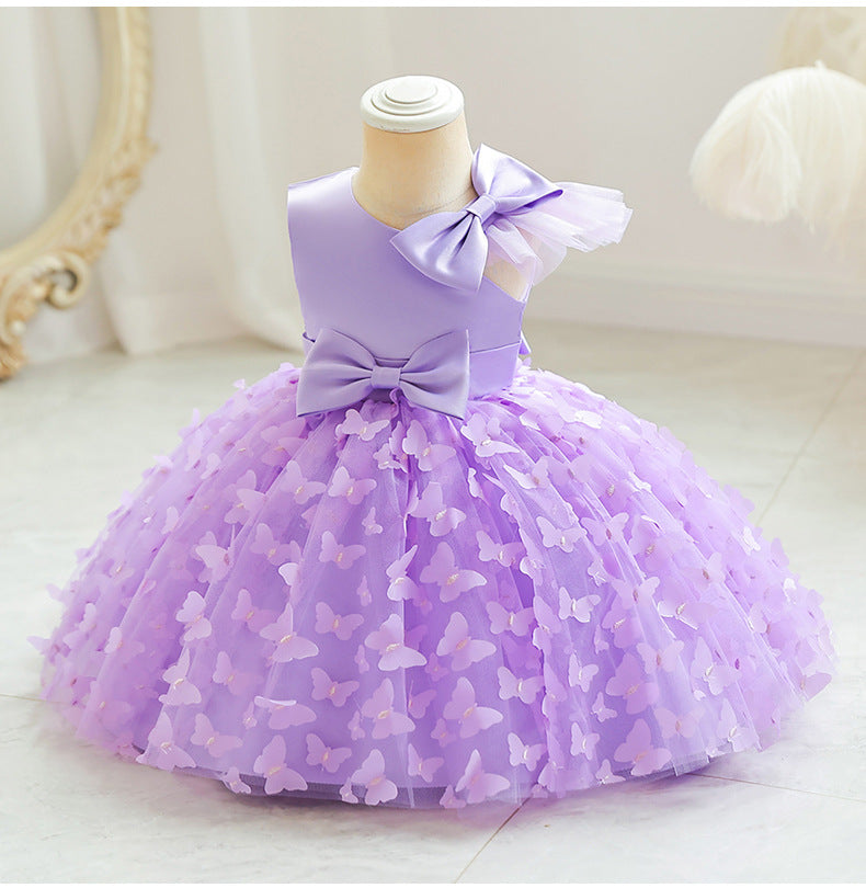 Children's Butterfly and Bow Party Dress