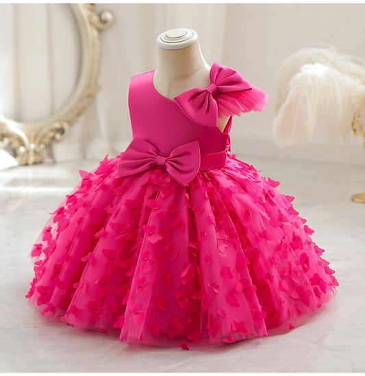 Children's Butterfly and Bow Party Dress