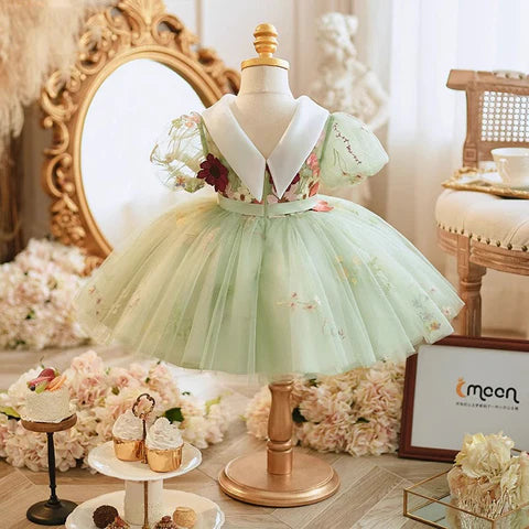 Enchanted Garden Green Children's Dress