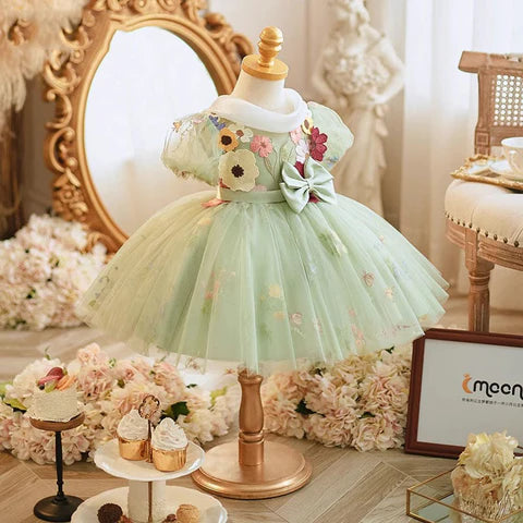 Enchanted Garden Green Children's Dress