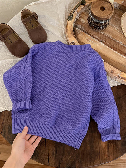 Women's Children's Knitted Button Coat