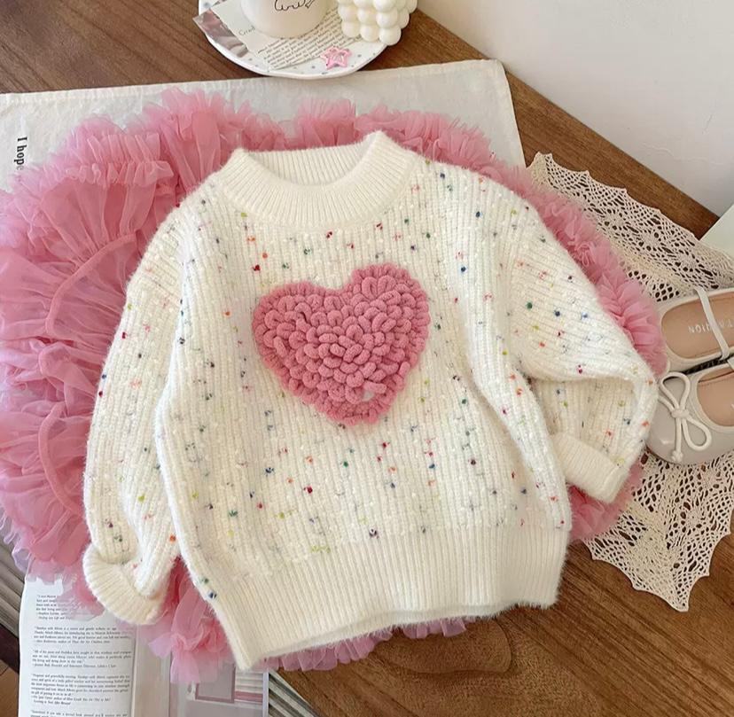 Women's Children's Knitted Heart Blouse