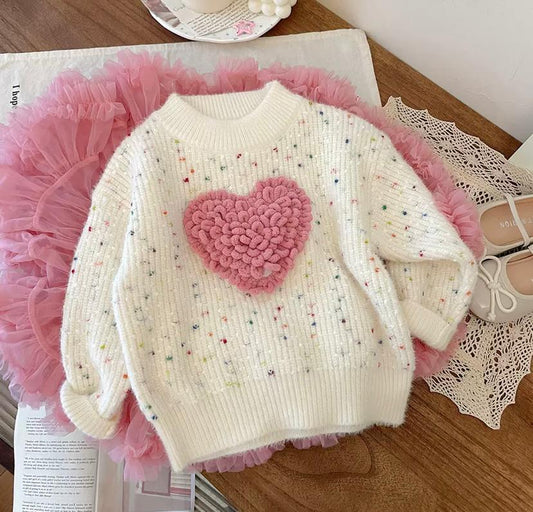 Women's Children's Knitted Heart Blouse