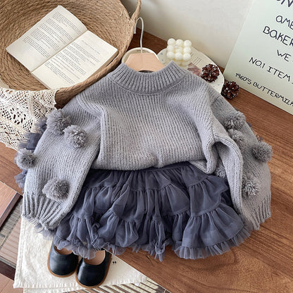 Women's Winter Pompom Children's Blouse