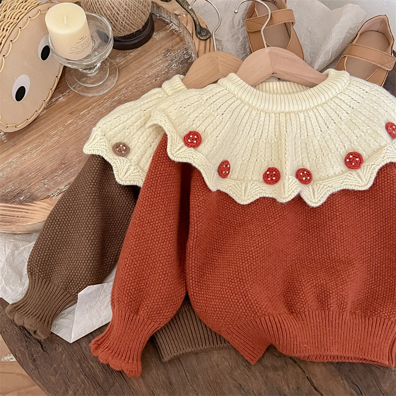 Women's Children's Knitted Collar Blouse