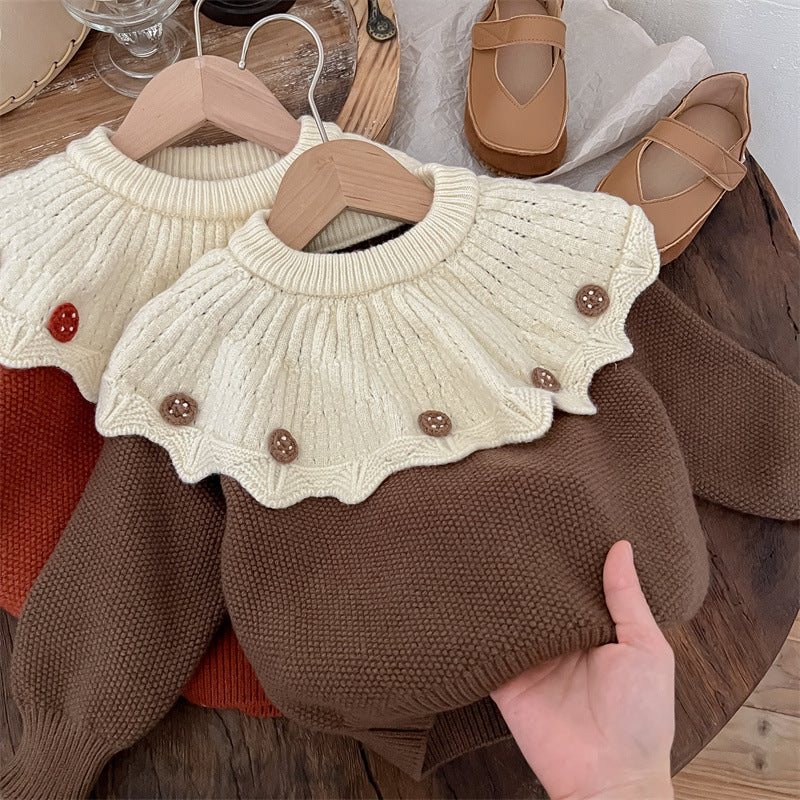 Women's Children's Knitted Collar Blouse