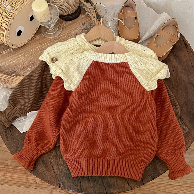 Women's Children's Knitted Collar Blouse