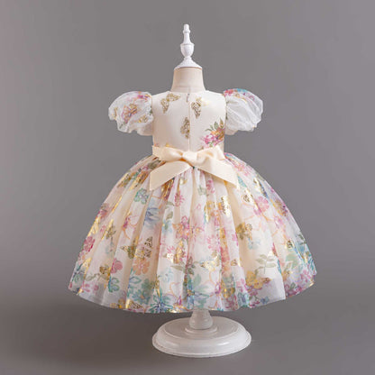 Floral Butterflies Children's Party Dress