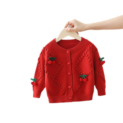 Women's Children's Cardigan Cerejinhas