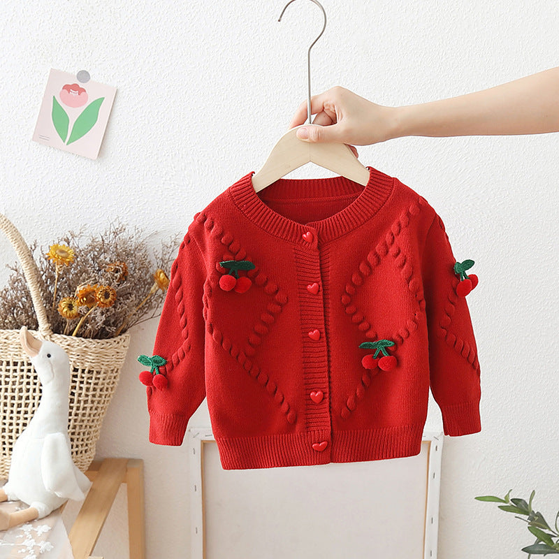 Women's Children's Cardigan Cerejinhas