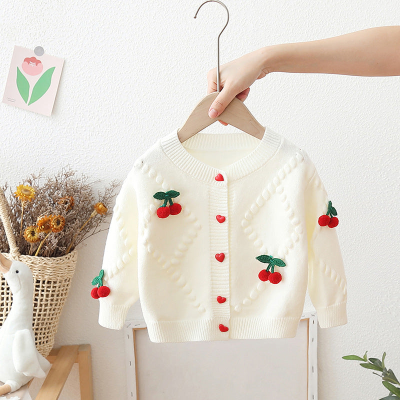 Women's Children's Cardigan Cerejinhas