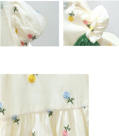 Children's Dress with Flowers and Bow