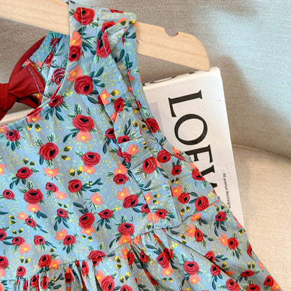 Red Flowers Children's Dress