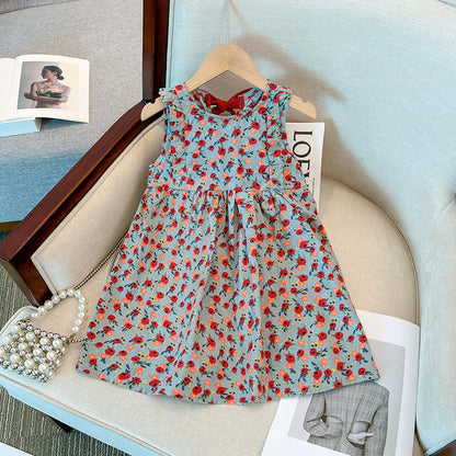 Red Flowers Children's Dress