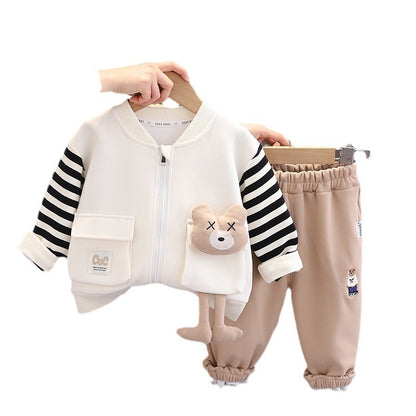 Children's Set Winter Men's Teddy Bear Stripes