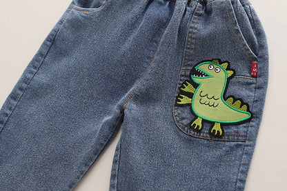 Men's Children's Set 3 Pieces Green Dino