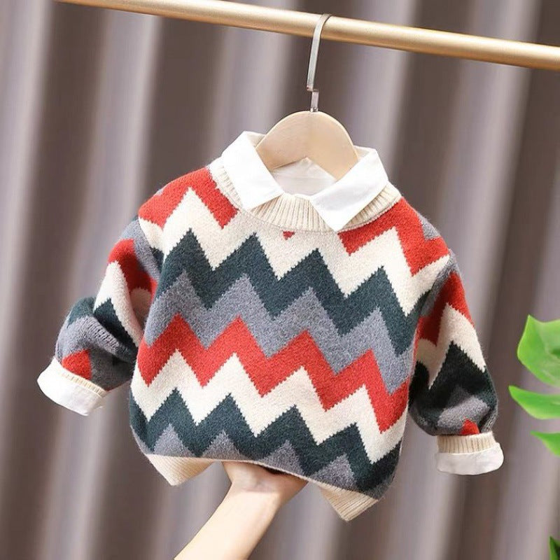 Winter Geometric Children's Blouse