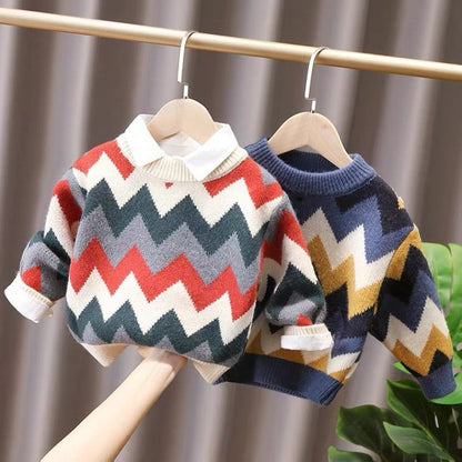 Winter Geometric Children's Blouse