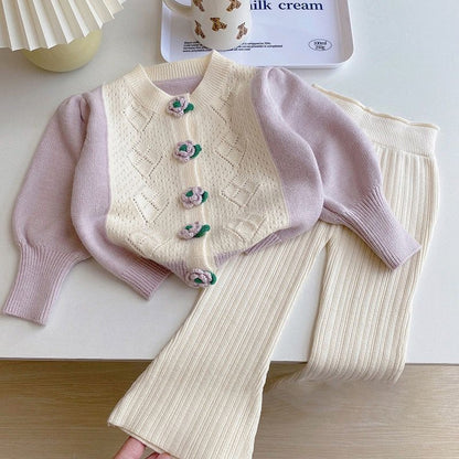 Children's Set Knitting Little Flowers