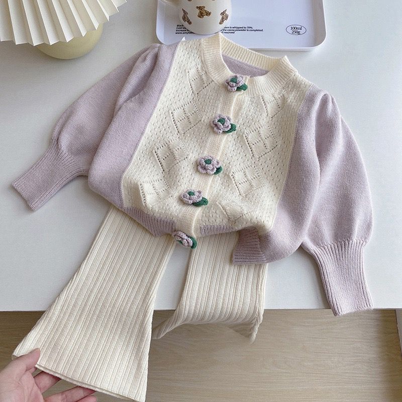 Children's Set Knitting Little Flowers