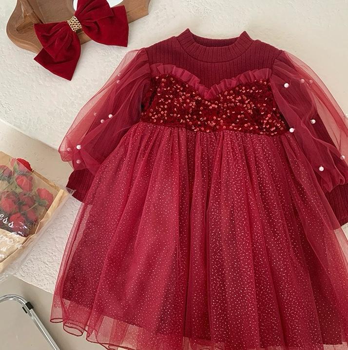 Shiny Pearls Children's Party Dress