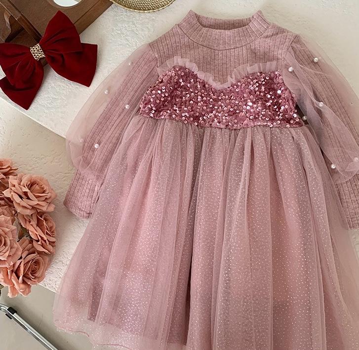 Shiny Pearls Children's Party Dress