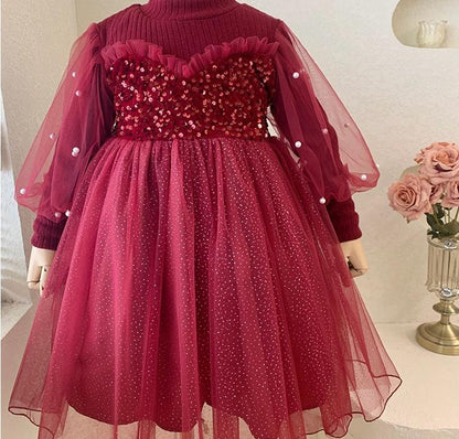 Shiny Pearls Children's Party Dress