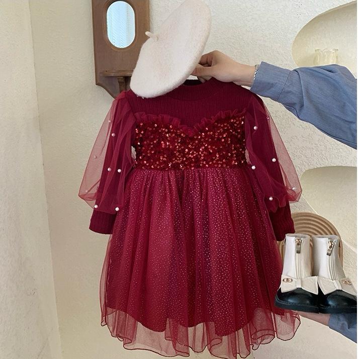 Shiny Pearls Children's Party Dress