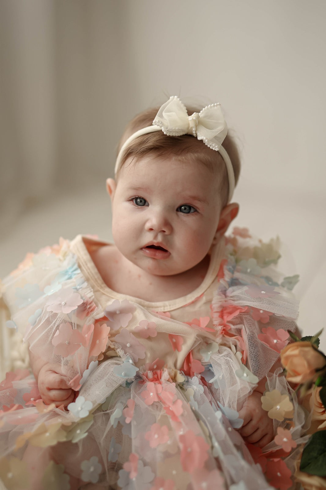 Children's Bodysuit Flowers Colors + Bow