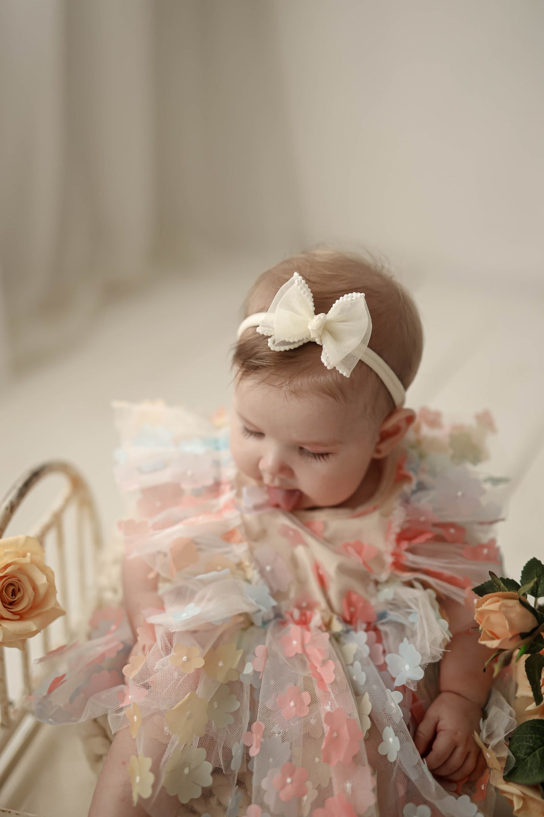 Children's Bodysuit Flowers Colors + Bow