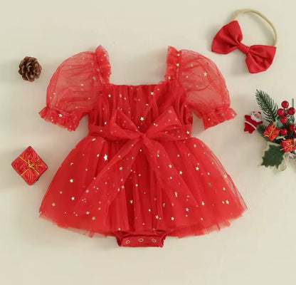 Infant Female Christmas Star Bodysuit