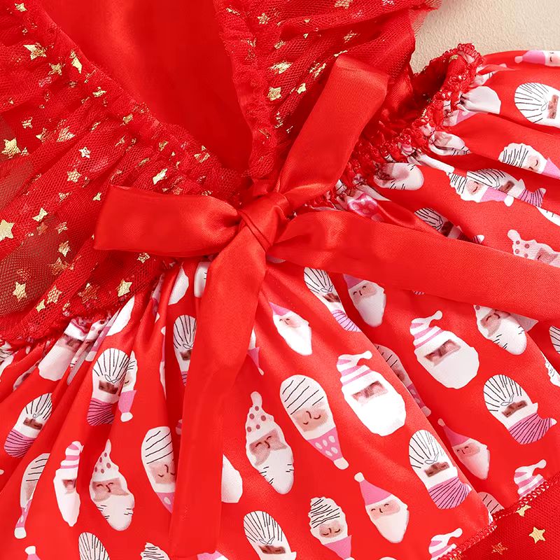 Christmas Infant Dress Tulle Stars