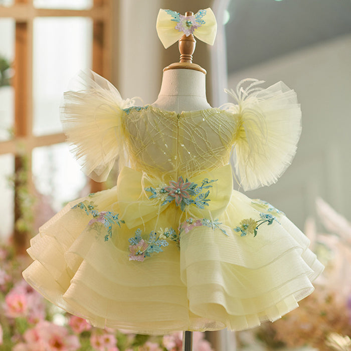 Yellow Children's Party Dress With Sparkle