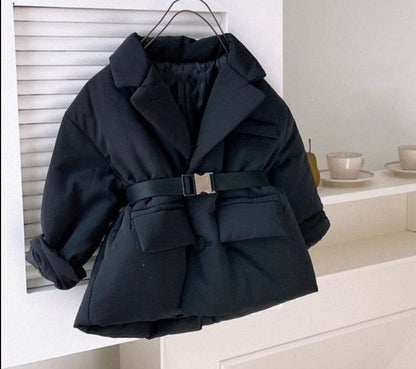 Women's Children's Padded Belted Jacket