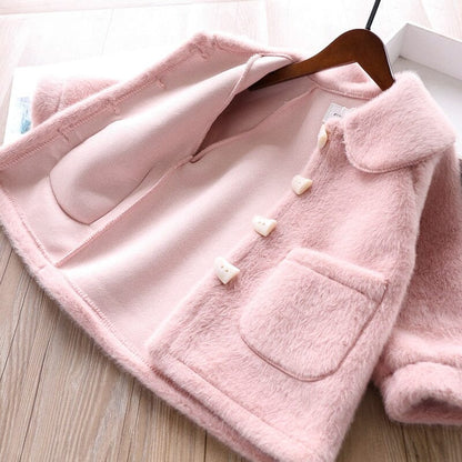 Women's Children's Fur Coat + Bag