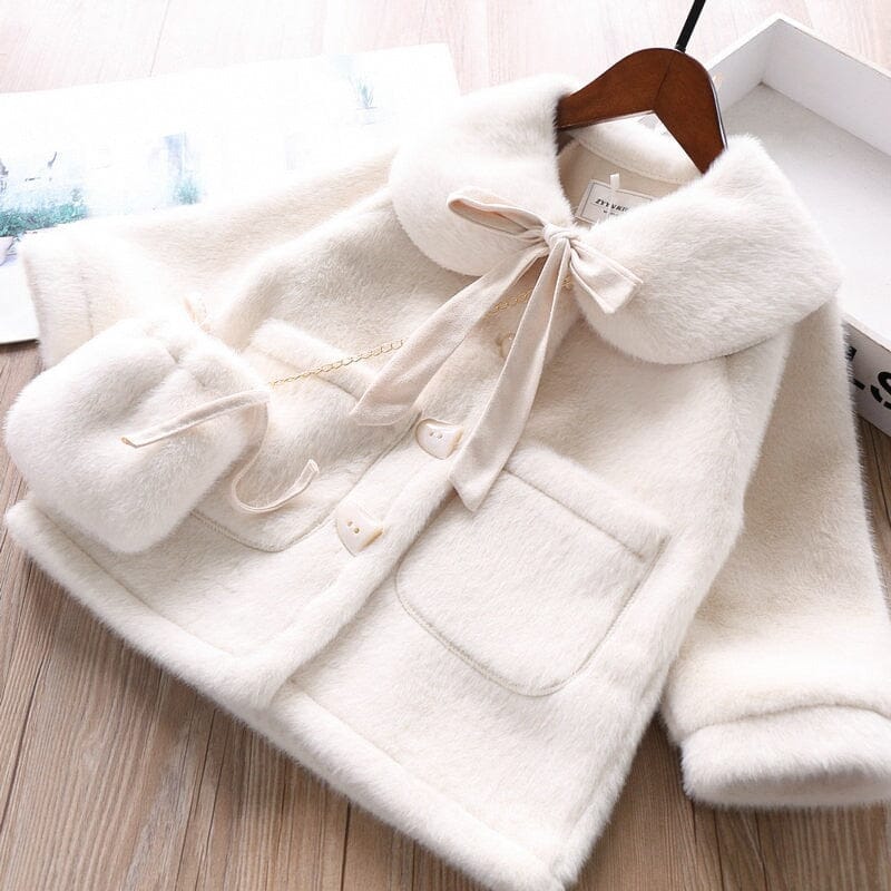 Women's Children's Fur Coat + Bag