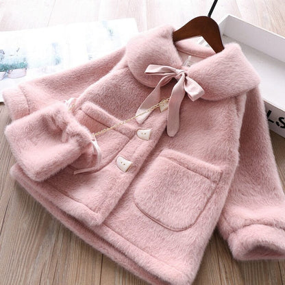 Women's Children's Fur Coat + Bag