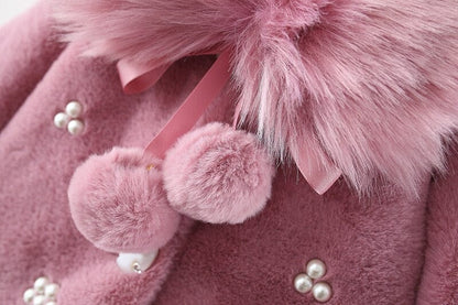 Women's Children's Fur Collar Coat