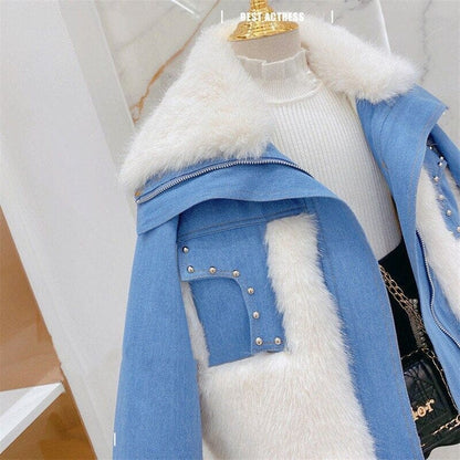 Children's Women's Rhinestone Leather Coat