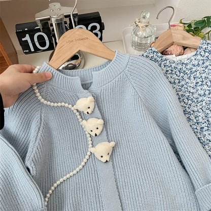 Children's set with bear buttons